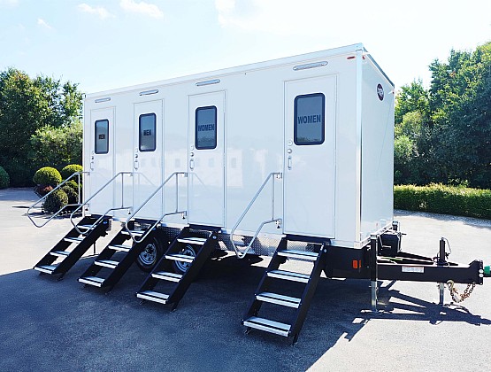 4-Station Pro Series restroom trailer exterior